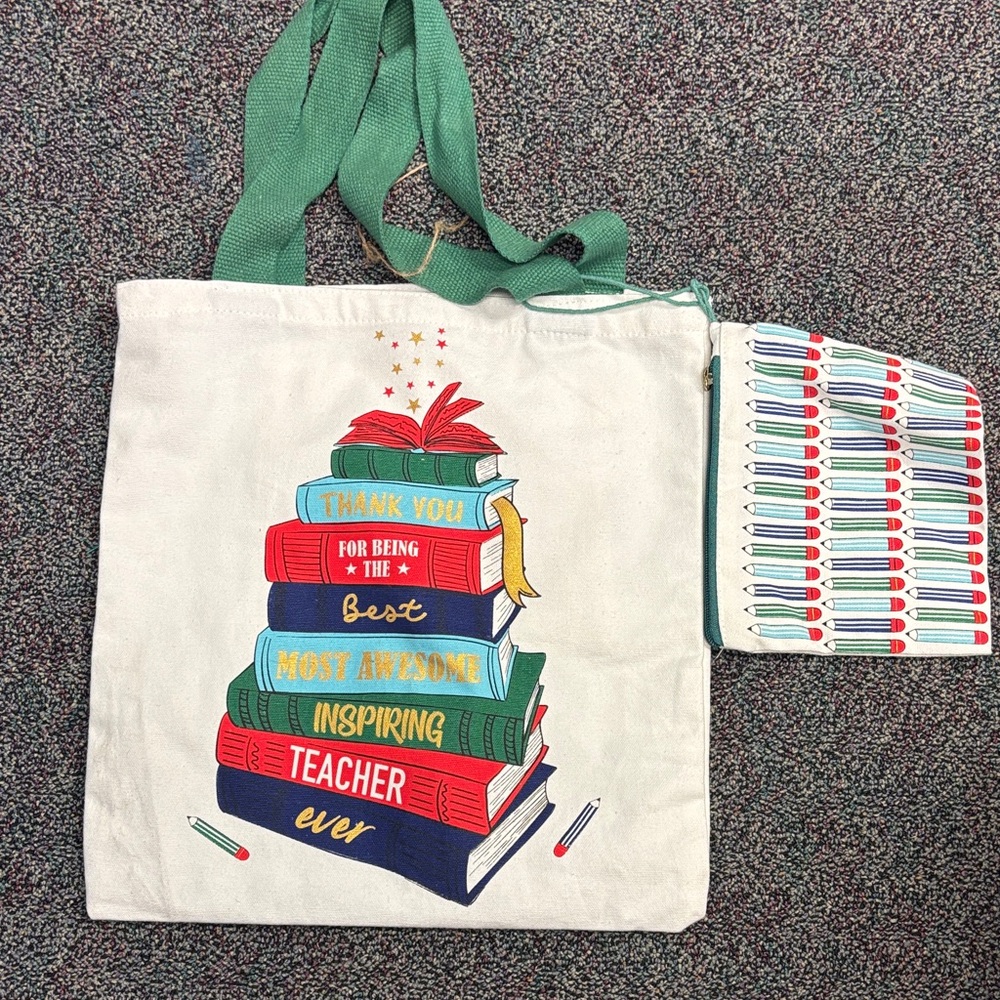 Love Vivid Teacher Tote Bag  with pouch. NWOT